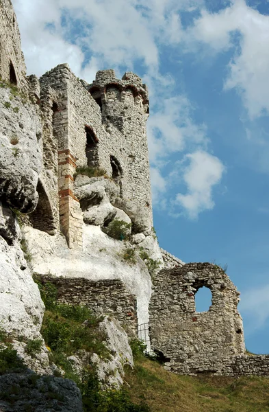 Ruined medieval castle with tower in Ogrodzieniec — Stock Photo, Image