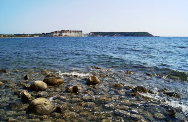 rock ile kumsalda Adası zakynthos