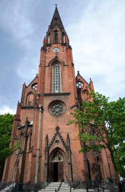 Gotik kilise kule Poznan ile