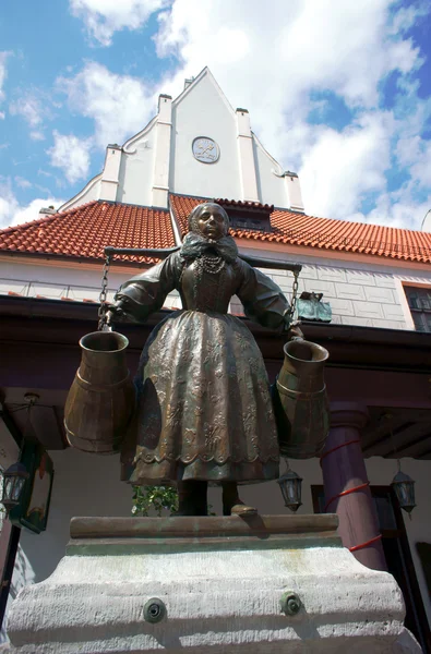 "Bamberka"- socha v starém trhu — Stock fotografie