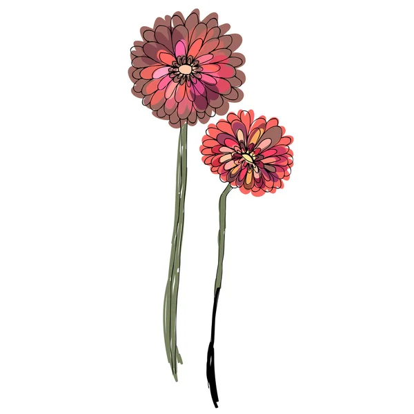 Ілюстровані милі квіти для вашого весняного дизайну — стокове фото