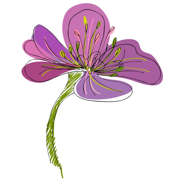 Illustrated cute flower for your spring design — Stock Photo, Image