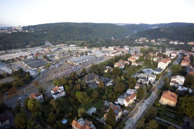 crossroads, yollar, factori son derece detaylı hava Şehir Manzaralı