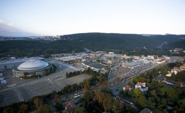 crossroads, yollar, factori son derece detaylı hava Şehir Manzaralı