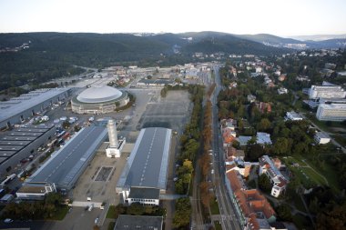 crossroads, yollar, factori son derece detaylı hava Şehir Manzaralı