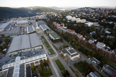 crossroads, yollar, factori son derece detaylı hava Şehir Manzaralı