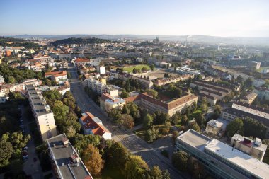 son derece detaylı hava şehir manzaralı, spilberk Kalesi, Katedrali