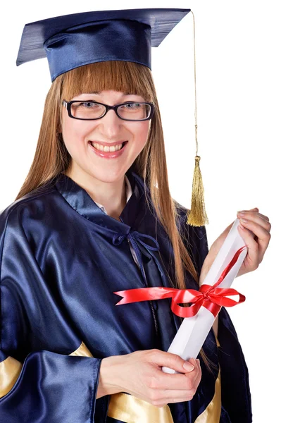 Mutlu mezun kız — Stok fotoğraf