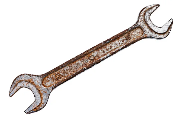 Παλιό σκουριασμένο κλειδί, απομονωμένη — Φωτογραφία Αρχείου
