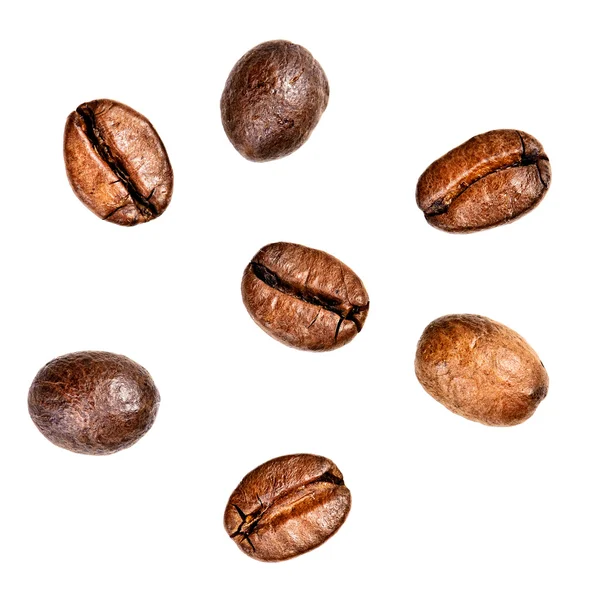 いくつかのコーヒー豆。分離されました。 — ストック写真