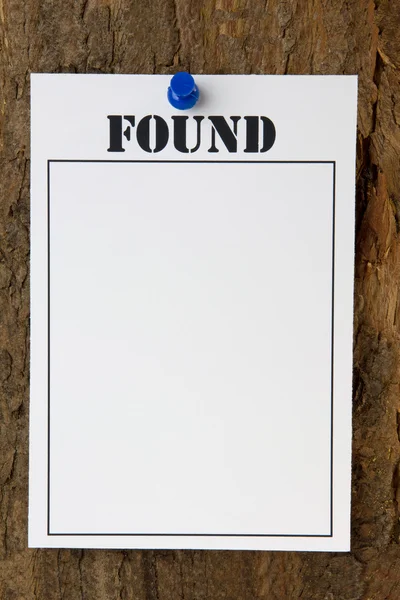 Found Notice with copy space — Stock Photo, Image