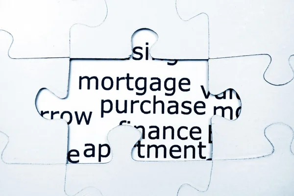 Conceito de quebra-cabeça hipotecário — Fotografia de Stock