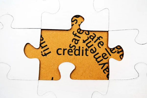 Kredi bulmaca kavramı — Stok fotoğraf