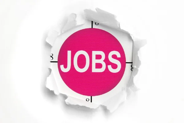 Jobs paper hole — Stock Photo, Image