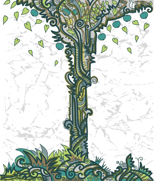 Arka plan dekoratif bir ağaç — Stok Vektör