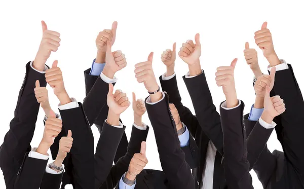 A bunch of raised hands — Stock Photo, Image