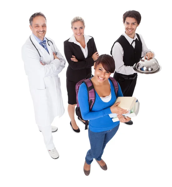 Diverse group of smiling workers — Stock Photo, Image