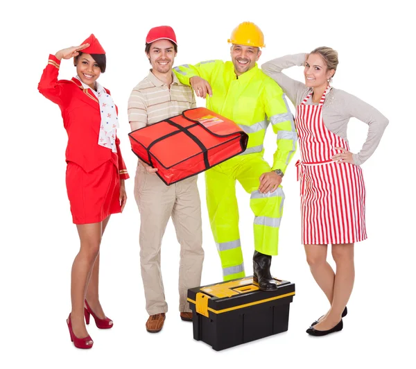 Diverse group of smiling workers — Stock Photo, Image
