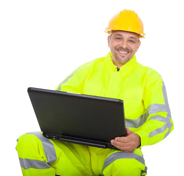 Portrait of worker in safety jacket — Stock Photo, Image