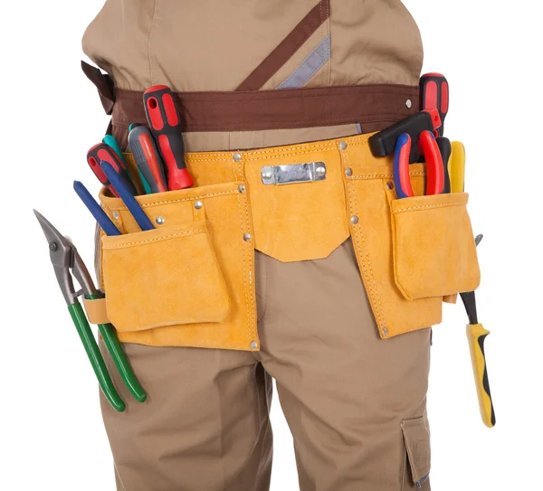 Close-up on worker's toolbelt — Stock Photo, Image