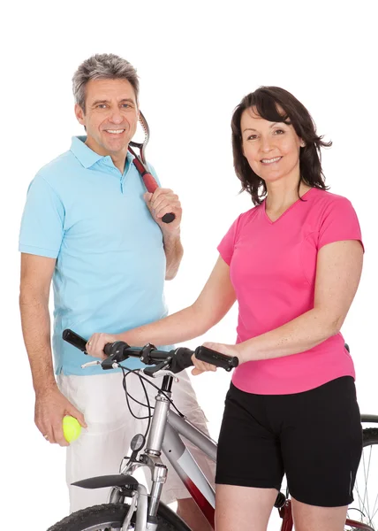 Mature active couple doing sports — Stock Photo, Image