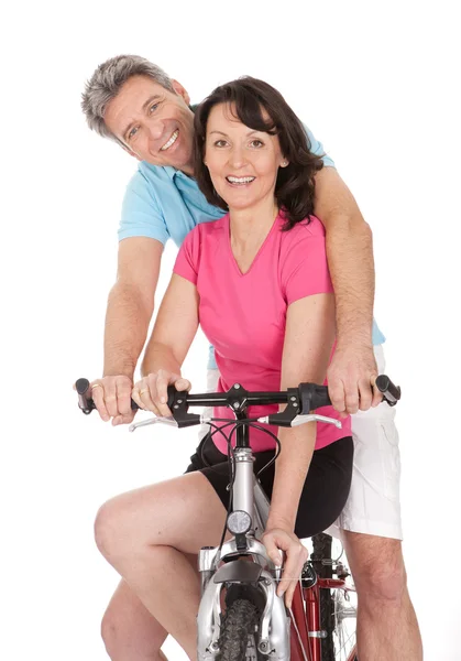 Äldre aktiva par gör sport — Stockfoto