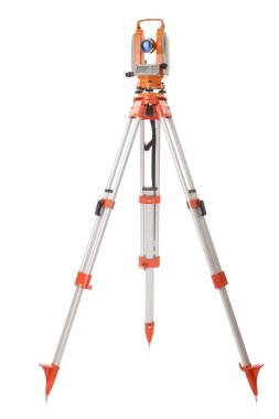 Anket ekipman teodolit bir tripod üzerinde