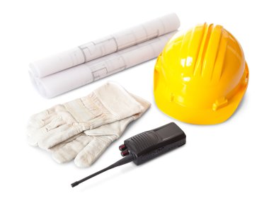 Set of constructions worker objects clipart