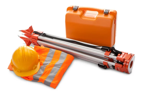 Survey equipment in carrying case — Stock Photo, Image