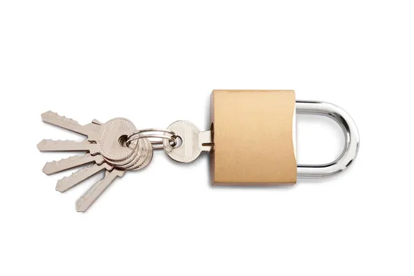Bloqueio e conjunto de chaves — Fotografia de Stock