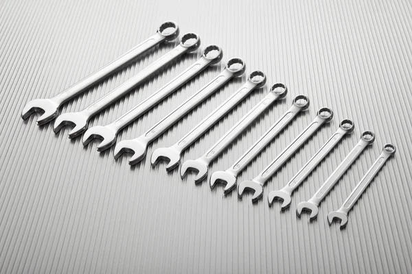 Metallic wrench tool set — Stock Photo, Image