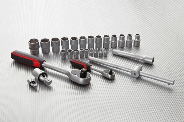 Metallic wrench tool set — Stock Photo, Image