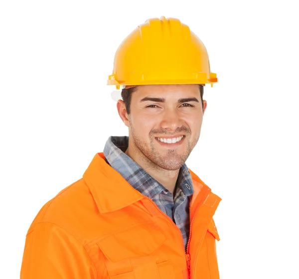 Retrato del trabajador con chaqueta de seguridad —  Fotos de Stock