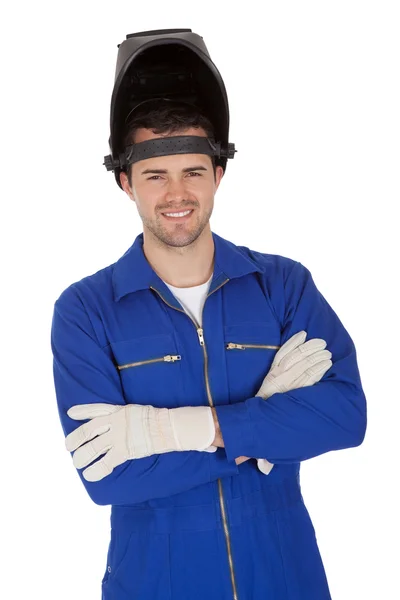 Portrait of confident young welder — Stock Photo, Image