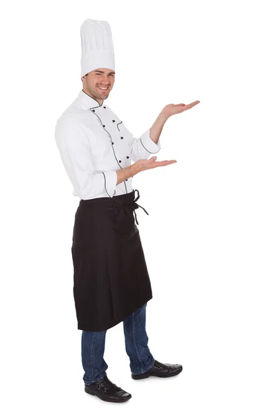 Portret van gelukkig chef-kok — Stockfoto