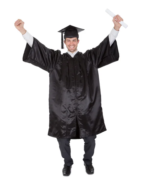 Χαρούμενος νεαρός αποφοίτηση άνθρωπος — Φωτογραφία Αρχείου