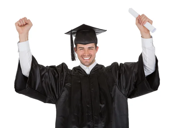 Cheerful young graduation man — Stock Photo, Image