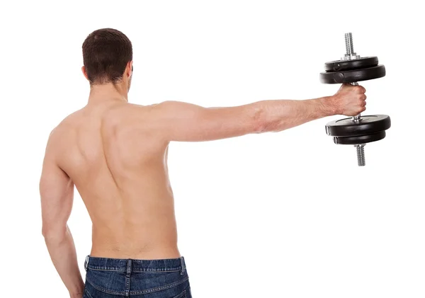 Vista di revisione di bodybuilder maschio — Foto Stock