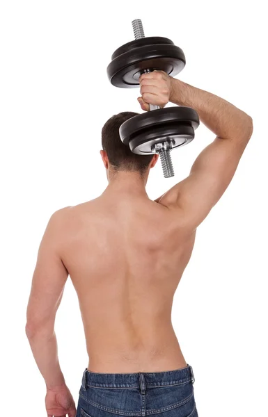 Vista di revisione di bodybuilder maschio — Foto Stock