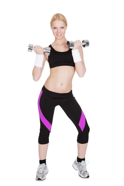Mulher fitness fazendo musculação — Fotografia de Stock