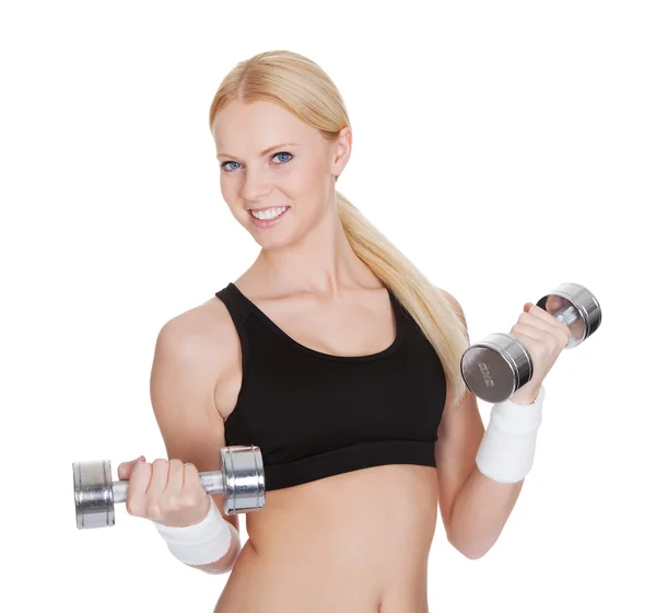 Fitness vrouw doen gewicht opleiding — Stockfoto