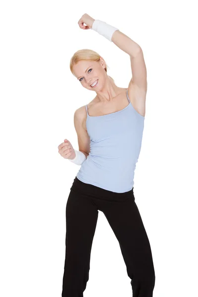 Schöne Frau genießt Zumba-Fitness — Stockfoto