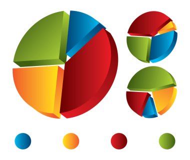 3d pie chart clipart