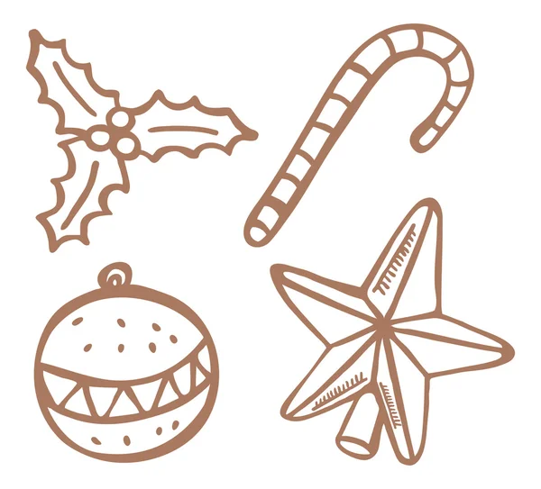 圣诞节图标涂鸦 — 图库矢量图片
