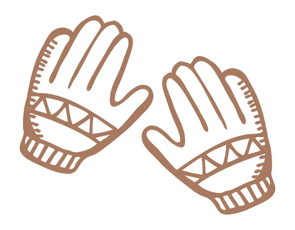 Handschoen doodle — Stockvector