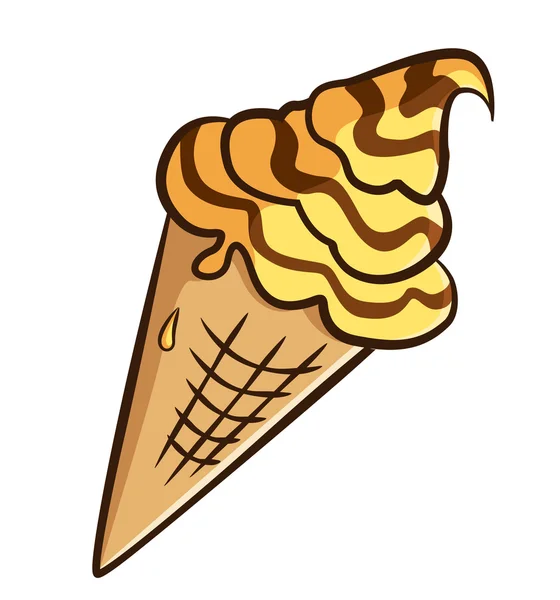 Ice cream cone doodle — Stock Vector