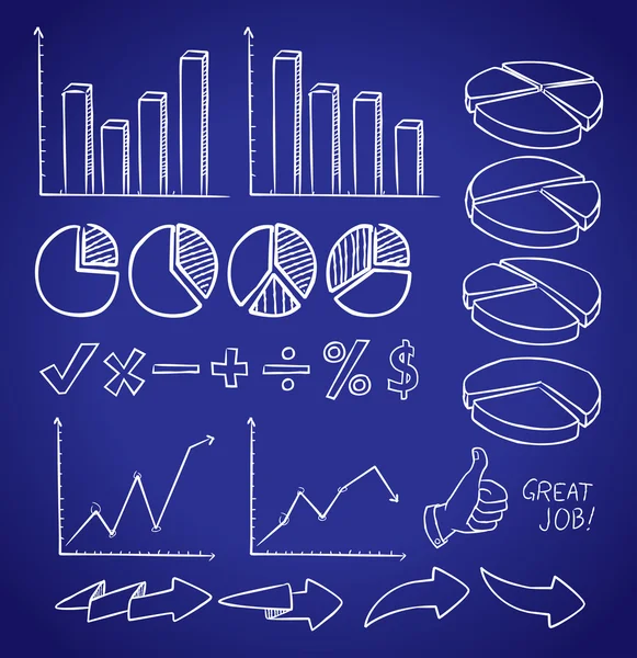 Conjunto de info gráfico doodle — Vetor de Stock