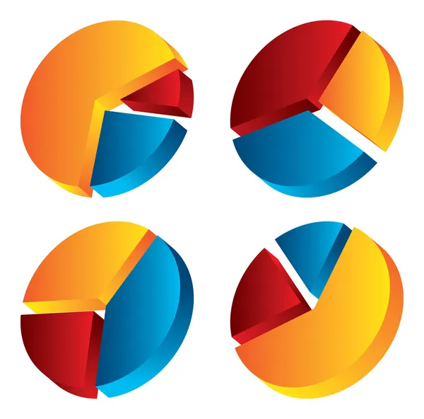 3d gráfico circular — Vector de stock