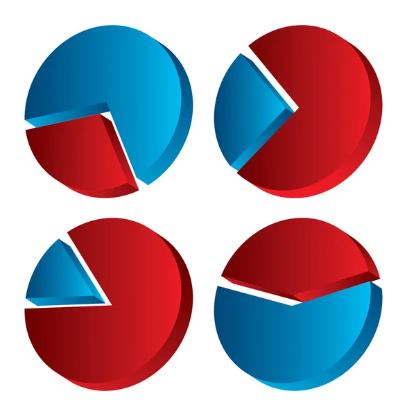 3d gráfico circular — Vector de stock