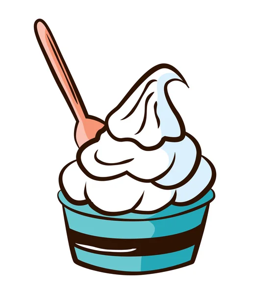 Uma xícara de doodle de iogurte —  Vetores de Stock
